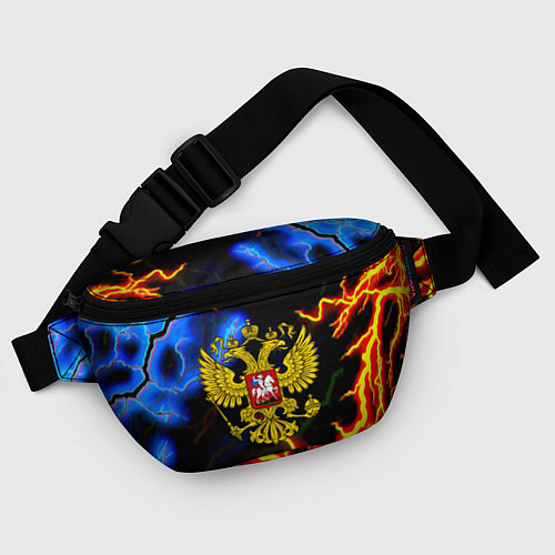 Поясная сумка Россия наша страна герб шторм / 3D-принт – фото 4