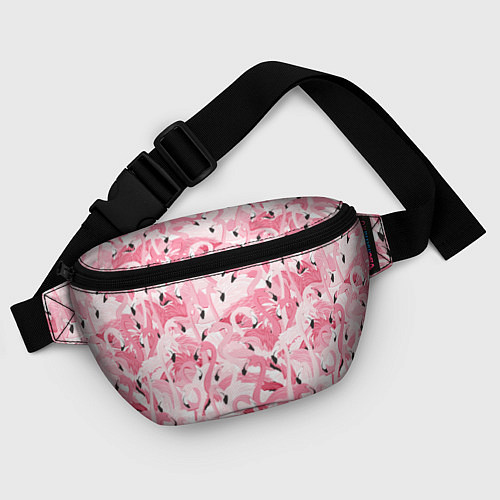 Поясная сумка Стая розовых фламинго / 3D-принт – фото 4