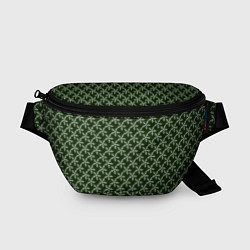 Поясная сумка Паттерн снежинки тёмно-зелёный