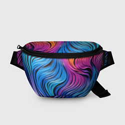 Поясная сумка Абстрактные неоновые линии, цвет: 3D-принт