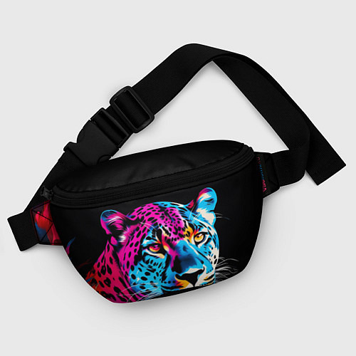 Поясная сумка Леопард в неоновых цветах / 3D-принт – фото 4