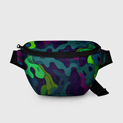 Поясная сумка Неопределенный яркий камуфляж, цвет: 3D-принт