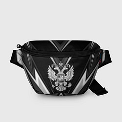 Поясная сумка Герб России- черно-белый, цвет: 3D-принт
