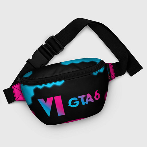 Поясная сумка GTA 6 - neon gradient по-горизонтали / 3D-принт – фото 4