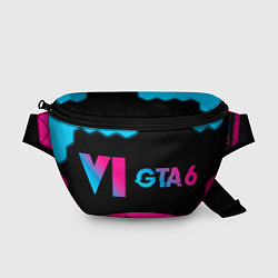Поясная сумка GTA 6 - neon gradient по-горизонтали, цвет: 3D-принт
