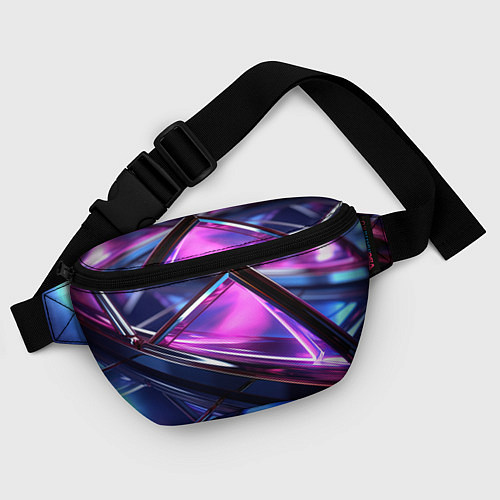 Поясная сумка Фиолетовые абстрактные треугольники / 3D-принт – фото 4