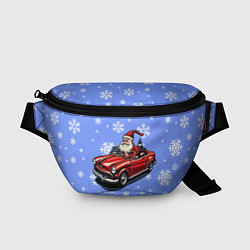Поясная сумка Дед Мороз едет на машине, цвет: 3D-принт
