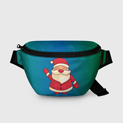 Поясная сумка Довольный Дед мороз красный нос, цвет: 3D-принт