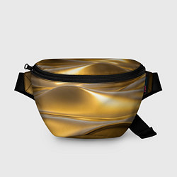 Поясная сумка Золотые волны металла, цвет: 3D-принт