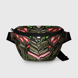 Поясная сумка Броня зелёная и красная, цвет: 3D-принт