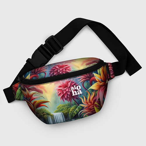 Поясная сумка Гавайские тропические цветы - алоха / 3D-принт – фото 4