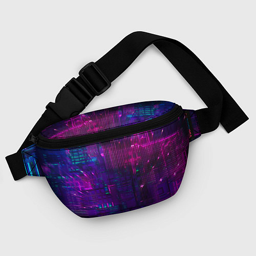 Поясная сумка Неоновые огни квадратов / 3D-принт – фото 4