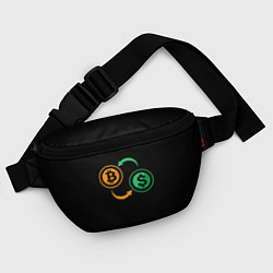 Поясная сумка Криптовалюта биткоин и доллар, цвет: 3D-принт — фото 2