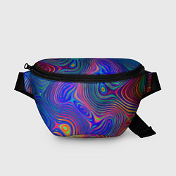 Поясная сумка Яркая абстракция волнистых линий, цвет: 3D-принт