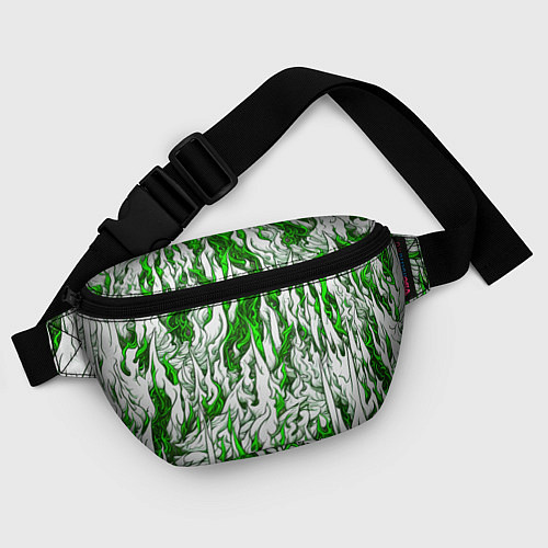 Поясная сумка Белый и зелёный узор / 3D-принт – фото 4