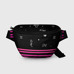 Поясная сумка Lil Peep розовые полосы, цвет: 3D-принт