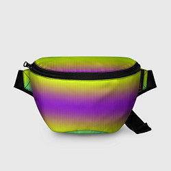 Поясная сумка Неоновые салатовые и фиолетовые полосы