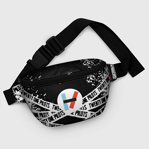 Поясная сумка Twenty one pilots stripes steel / 3D-принт – фото 4