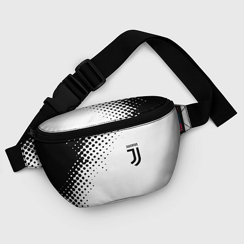 Поясная сумка Juventus sport black geometry / 3D-принт – фото 4