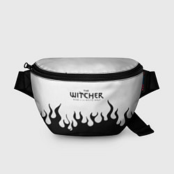 Поясная сумка Ведьмак лого чёрный огонь, цвет: 3D-принт