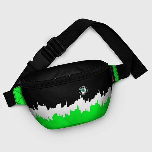 Поясная сумка Skoda геометрия краски спорт / 3D-принт – фото 4