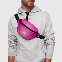 Поясная сумка Узоры на розовом фоне, цвет: 3D-принт — фото 2