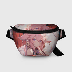 Поясная сумка Genshin Impact Яэ Miko smile, цвет: 3D-принт