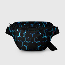 Поясная сумка Киберпанк неон синий, цвет: 3D-принт