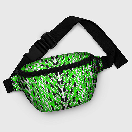 Поясная сумка Зелёная техно броня / 3D-принт – фото 4
