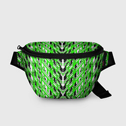 Поясная сумка Зелёная техно броня, цвет: 3D-принт
