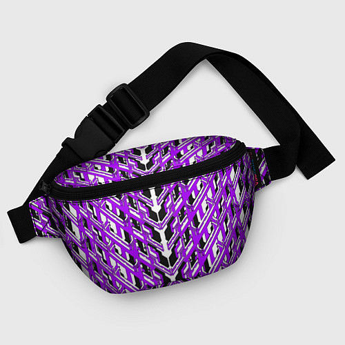 Поясная сумка Фиолетовая техно броня / 3D-принт – фото 4