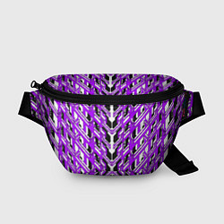 Поясная сумка Фиолетовая техно броня, цвет: 3D-принт