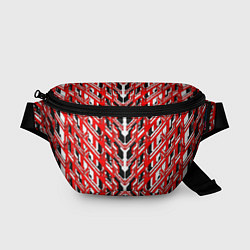 Поясная сумка Красная техно броня, цвет: 3D-принт