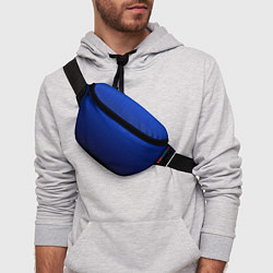Поясная сумка Полосатый градиент сине-чёрный, цвет: 3D-принт — фото 2