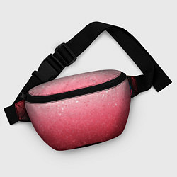 Поясная сумка Градиент розово-чёрный брызги, цвет: 3D-принт — фото 2