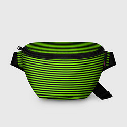 Поясная сумка Кислотный зелёный в чёрную полоску, цвет: 3D-принт