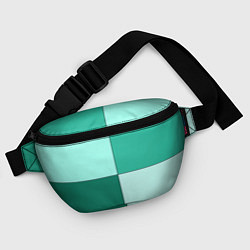 Поясная сумка Геометричный зелёный и мятный, цвет: 3D-принт — фото 2