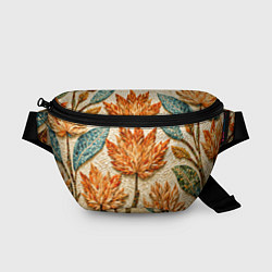 Поясная сумка Мозаика осенняя листва в теплых тонах, цвет: 3D-принт