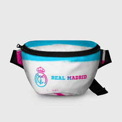 Поясная сумка Real Madrid neon gradient style по-горизонтали, цвет: 3D-принт