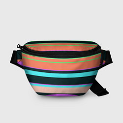 Поясная сумка Цветные разные полосы, цвет: 3D-принт