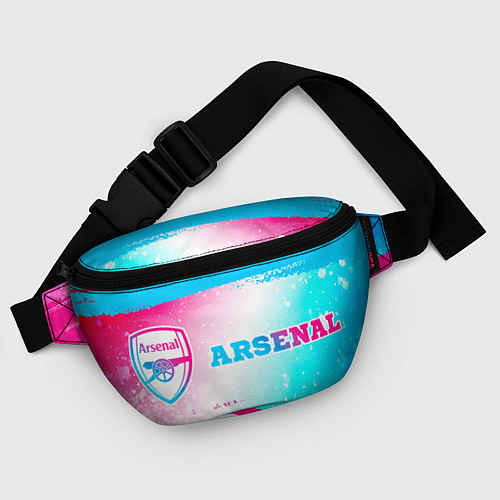 Поясная сумка Arsenal neon gradient style по-горизонтали / 3D-принт – фото 4