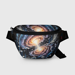 Поясная сумка Слияние двух галактик - неоновое свечение, цвет: 3D-принт