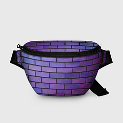 Поясная сумка Кирпичная стена фиолетовый паттерн