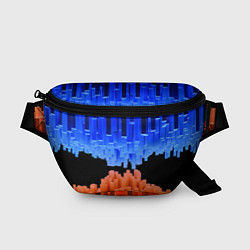 Поясная сумка Стягивающиеся в центре синие и оранжевые блоки, цвет: 3D-принт
