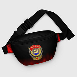Поясная сумка СССР патриотический значок с серпом, цвет: 3D-принт — фото 2