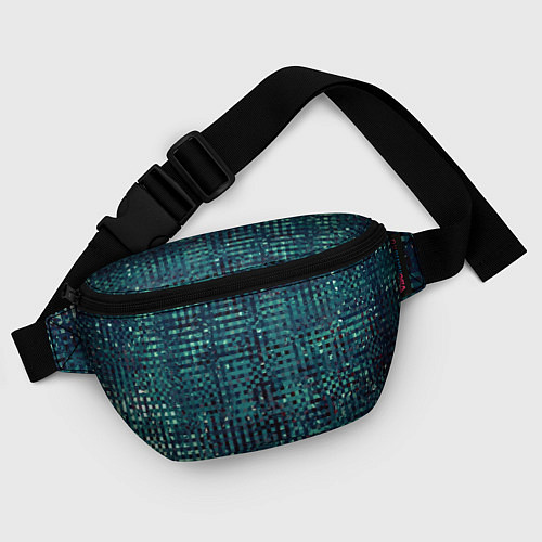 Поясная сумка Сине-бирюзовый абстрактный / 3D-принт – фото 4