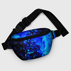 Поясная сумка Осколки плиток и синий огонь, цвет: 3D-принт — фото 2