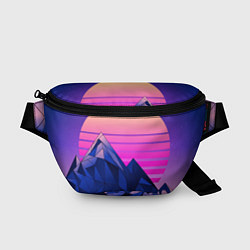 Поясная сумка Vaporwave неоновые горы