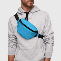 Поясная сумка Однотонный голубой полосатый узор, цвет: 3D-принт — фото 2