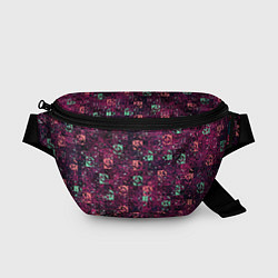 Поясная сумка Тёмный пурпурный текстурированный кубики, цвет: 3D-принт